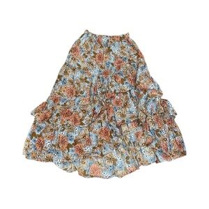 Talisman floral ruffle maxi skirt